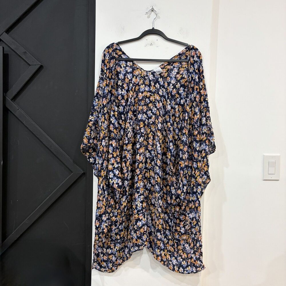 Boho Floral Kimono Wrap Open Front Size Small/Medium